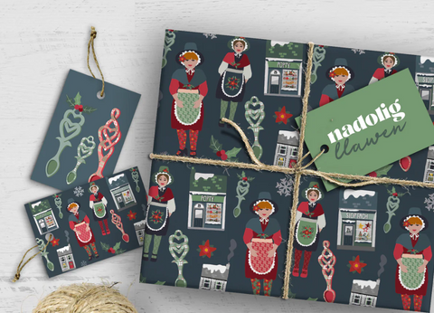 A Very Welsh Christmas Wrapping Paper | Papur Lapio Nadolig