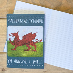 Draig Small Lined Notebook|Llyfr Nodiadau Bach Hen Wlad Fy Nhadau