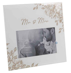 Mr & Mrs Floral Photo Frame|Ffrâm Blodeuog Mr & Mrs