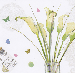 Flowers Blank Card|Cerdyn Bach - Blodau