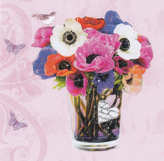 Colourful Flowers Tiny Card|Cerdyn Bach - Blodau Lliwgar
