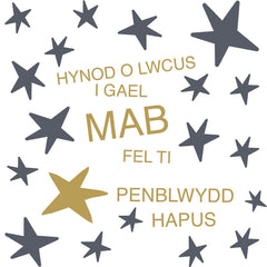 Hynod o lwcus i gael Mab fel ti, Penblwydd Hapus