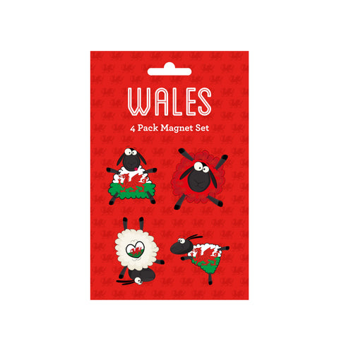 Welsh Sheep 4pk Magnet Set|Set 4 Magned Dafad