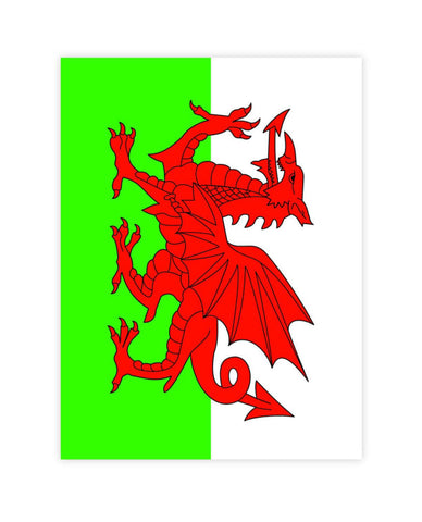 Dragon Medium Oblong Sticker|Sticer Baner Cymru