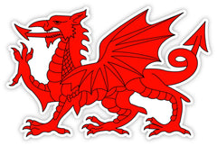 Welsh Dragon Cut Out Sticker|Sticer Draig Goch
