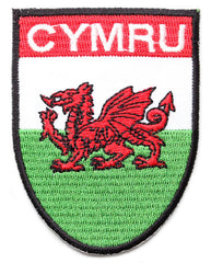 Cymru/Red Dragon Shield Patch |Bathodyn Cymru (siâp tarian)