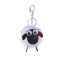 Welsh Sheep Pom Pom Keyring|Cylch Allweddi Dafad Pom Pom