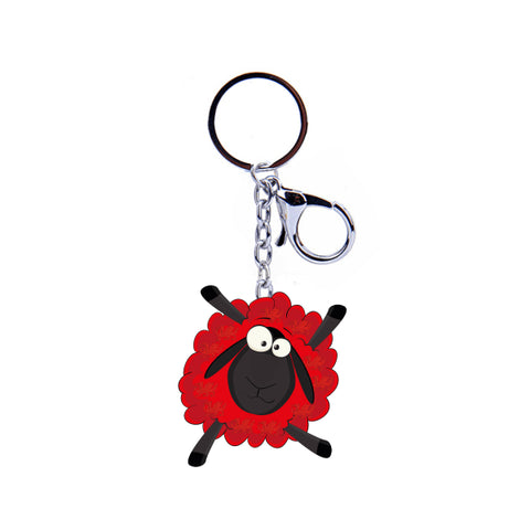 Welsh Red Dragon Acrylic Sheep Keyring|Cylch Allweddi Dafad Coch