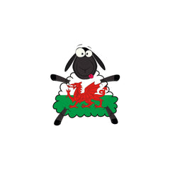 Welsh Flag Sheep Magnet|Magned Dafad Hwyliog