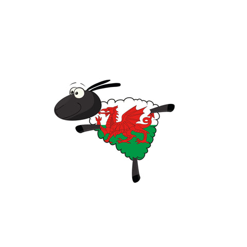 Welsh Skating Sheep Magnet|Magned Dafad Sglefrio