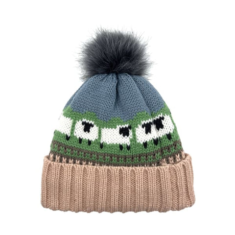 Sheep Pom Pom Hat|Het Gynnes Cynllun Defaid