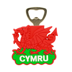 Wales Dragon Rubber Bottle Opener Magnet|Magned Agorwr Potel Draig Goch