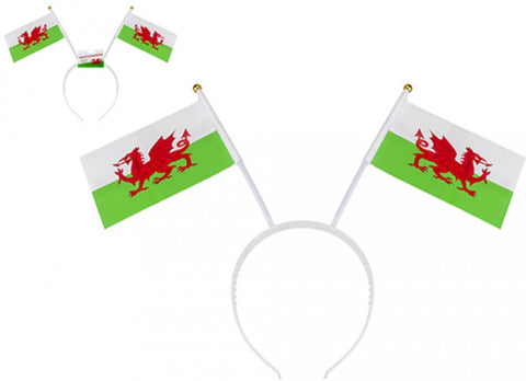 Twin Wales Flag on Alice Band|Band pen gyda 2 baner Cymru
