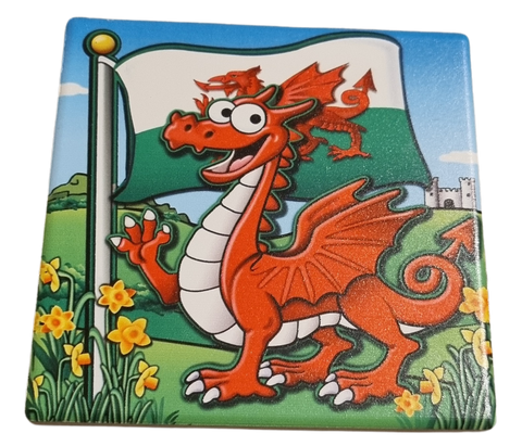 Wales Cute Dragon Coaster|Mat Diod Draig Cymru