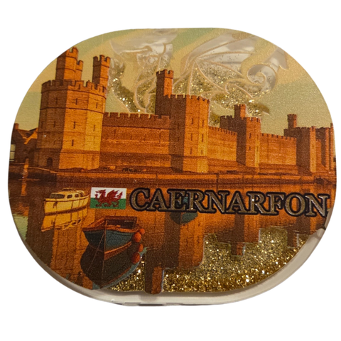 Glitter Acrylic Caernarfon Magnet | Magned Caernarfon Glityr