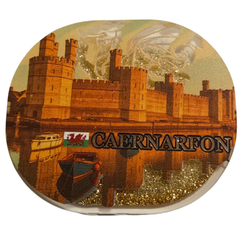Glitter Acrylic Caernarfon Magnet | Magned Caernarfon Glityr