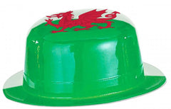 Wales Design Plastic Bowler Hat|Het Bowliwr Plastig Baner Cymru