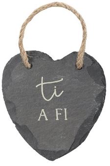 Small Welsh Slate Hanging Heart - Ti a Fi|Ti a Fi
