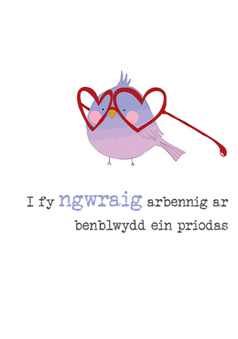 I fy ngwraig arbennig ar benblwydd ein priodas