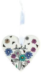 Diolch Hanging Heart Decoration| Addurn Diolch