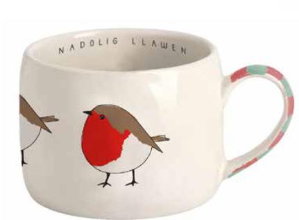 Nadolig Llawen Mug (Plump Robin)|Mwg Nadolig Llawen (Robin)