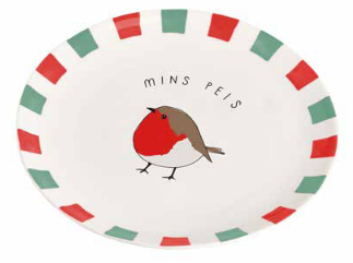 Welsh Stoneware Mins Peis Plate (Plump Robin)|Plat Mins Peis (Robin)