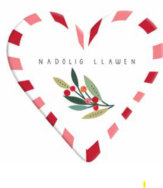 Nadolig Llawen Sprig and Berries Coaster |Mat Diod Nadolig Llawen
