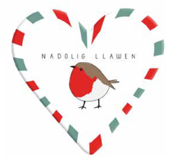 Nadolig Llawen Plump Robin Coaster |Mat Diod Robin Goch Nadolig Llawen