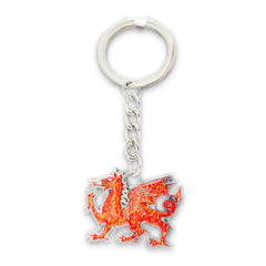 Welsh Dragon Glitter Keyring|Cylch Allweddi Draig Goch Glityr