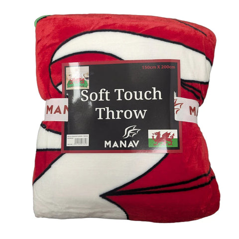 Welsh Flag Soft Touch Throw|Planced Patrwm Baner Cymru