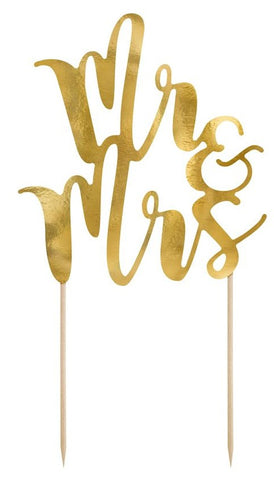 Mr & Mrs Cake Topper|Addurn Cacen 'Mr & Mrs'