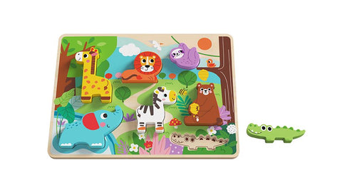Wooden Animal Chunky Puzzle|Jigsô Pren Anifeiliaid