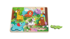 Wooden Animal Chunky Puzzle|Jigsô Pren Anifeiliaid