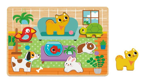 Wooden Pets Chunky Puzzle|Jigsô Pren Anifeiliaid Anwes