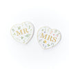 Set of 2 Heart Ceramic  Mr & Mrs Coaster|Set Mat Diod Mr & Mrs