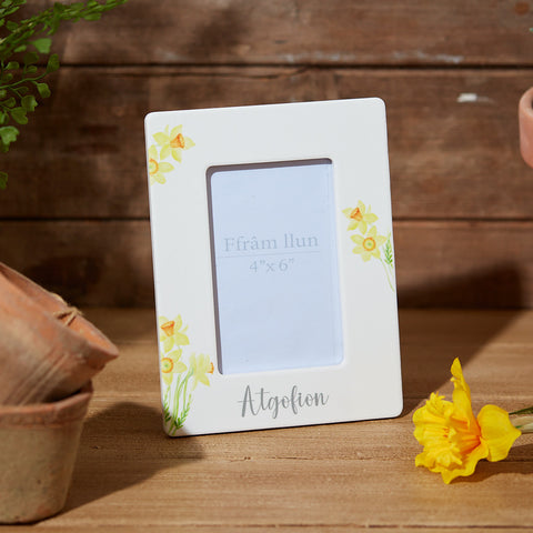 Daffodil Atgofion Ceramic Frame|Ffrâm Atgofion