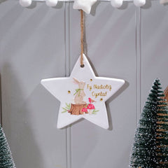 Fy Nadolig Cyntaf Ceramic Hanging Decoration|Addurn Fy Nadolig Cyntaf