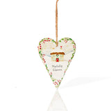 Nadolig Llawen Ceramic Cottage Heart Hanger|Nadolig Llawen