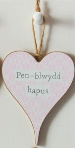 Pen-blwydd Hapus Hanging Hanger|Addurn Calon Pen-blwydd Hapus