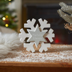 Welsh Christmas Snowflake Block|Addurn Nadolig Pluen Eira