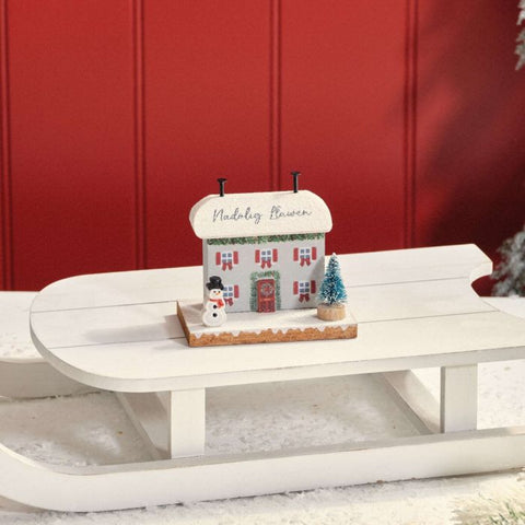 Nadolig Llawen Snowy Christmas Cottage |Addurn Bwthyn Nadolig Llawen
