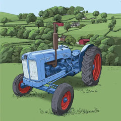 The Vintage Vehicle Collection - Blue Tractor - Blank |Tractor Glas Clasurol