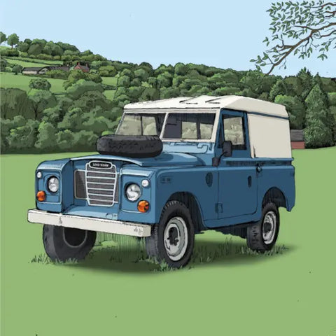 Vintage Blue Landrover |Landrover Clasurol Glas