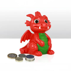 Cute Wales Dragon Painted Money Box 12cm|Cadw-mi-Gei Draig Goch