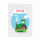 Personalised Tractor Birthday Card | Cerdyn Tractor wedi ei Bersonoleiddio