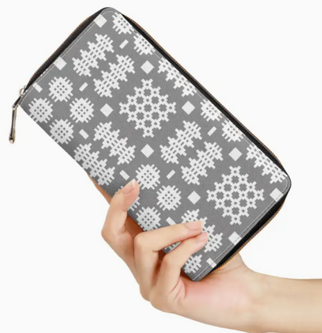 Grey Tapestry Design Purse|Pwrs Carthen Llwyd