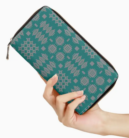 Teal Tapestry Design Purse|Pwrs Carthen Gwyrdd Las