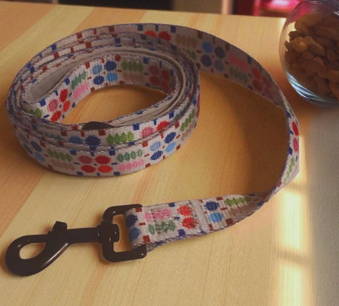 Multi Coloured Welsh Tapestry Design Dog Leads|Tenyn Ci Carthen Gymreig