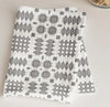 Grey Waffle Tapestry Design Cotton Tea Towel|Llian Sychu Llestri Llwyd a Gwyn