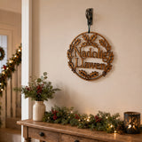 Nadolig Llawen Wooden Welsh Christmas Wreath|Nadolig Llawen Pren